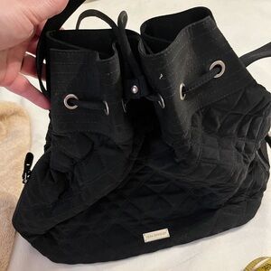 Vera Bradley Black Quilted Hobo | Zebra Interior | NWOT | Retired